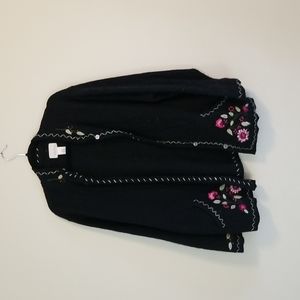 100% Wool Sudio Works Floral Embroidered Sweater